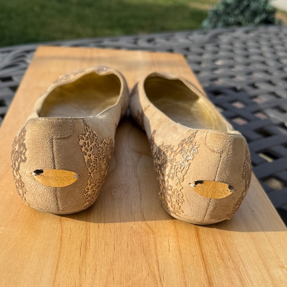 Jimmy Choo Sparkling Gold Flats - Picture 4 of 8